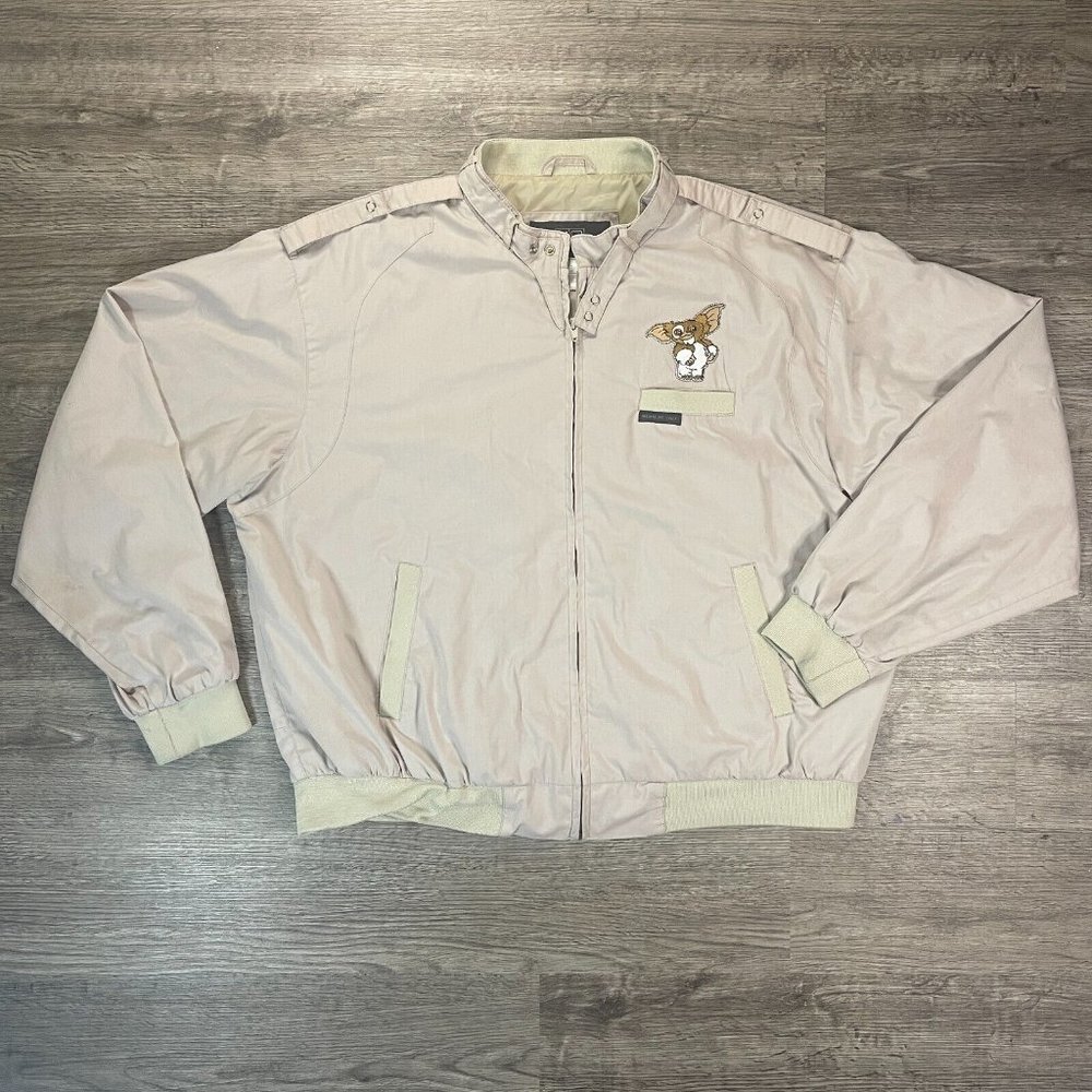 Vintage Retro 80s Upcycled Beige Members Only Gremlins Gizmo Mogwai Jacket Sz XL